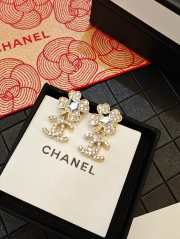 Uubags Chanel Pendant Earrings In Gold Crystal And Metal Strass - 2