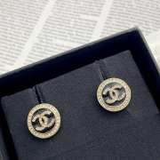 Uubags Chanel Stud Earrings Metal, Resin & Diamonds Gold, Black & Crystal - 2