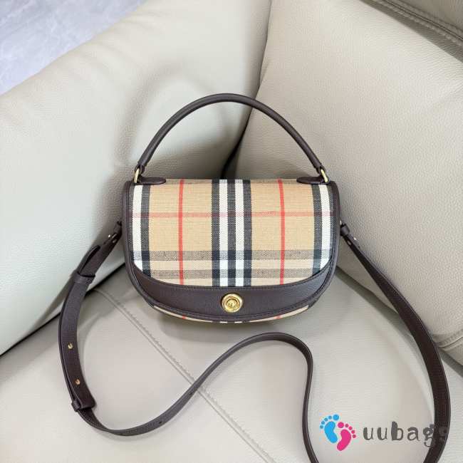 Uubags Burberry Highlands Crossbody Bag In Sand 24.5x8x18cm - 1