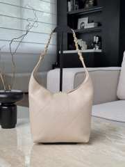 Uubags Chanel Shiny Lambskin Quilted Hobo Bag In Beige 27x23x21cm - 2