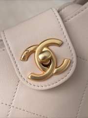 Uubags Chanel Shiny Lambskin Quilted Hobo Bag In Beige 27x23x21cm - 4