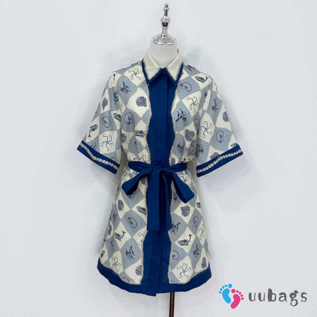 Uubags Alemais Pia printed linen shirt dress - 1