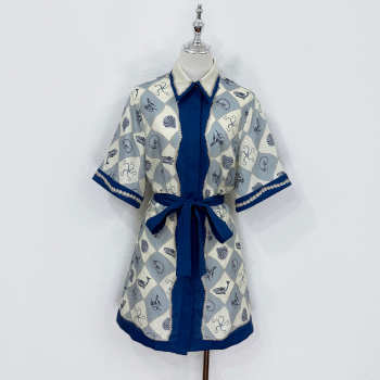 Uubags Alemais Pia printed linen shirt dress