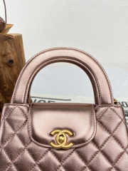 Uubags Chanel Nano Kelly Shopper Metallic Bronze Calfskin Brushed Gold Hardware 19x7x12cm  - 2