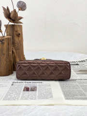 Uubags Chanel Nano Kelly Shopper Metallic Dark Brown Calfskin Brushed Gold Hardware 19x7x12cm - 4
