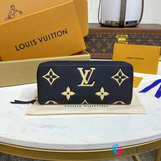 Uubags Louis Vuitton M82338 Clemence Wallet Monogram Empreinte Leather Black /Beige 20x9x2cm - 1