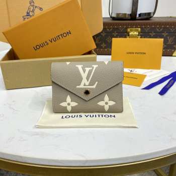 Uubags Louis Vuitton M81861 Victorine Wallet Tourterelle Gray /Cream 12x9.5x2.5cm
