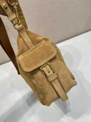 Uubags Large Prada Explore suede bag in cinnamon 32x22x11.5cm - 4
