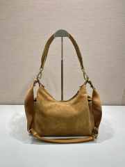 Uubags Large Prada Explore suede bag in cinnamon 32x22x11.5cm - 5