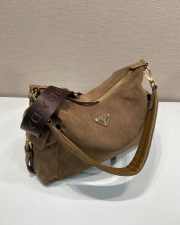 Uubags Large Prada Explore suede bag in cocoa brown 32x22x11.5cm - 5