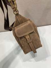 Uubags Large Prada Explore suede bag in cocoa brown 32x22x11.5cm - 3
