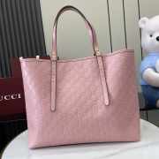 Uubags Gucci Emblem large tote bag light pink GG monogram coated fabric 37x31x16cm - 5
