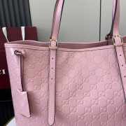 Uubags Gucci Emblem large tote bag light pink GG monogram coated fabric 37x31x16cm - 4