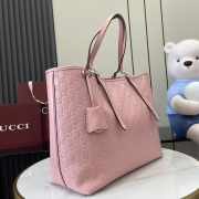 Uubags Gucci Emblem large tote bag light pink GG monogram coated fabric 37x31x16cm - 2