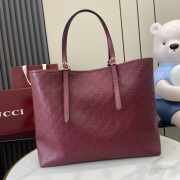 Uubags Gucci Emblem large tote bag red GG monogram coated fabric 37x31x16cm - 4
