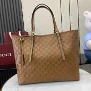 Uubags Gucci Emblem large tote bag brown GG monogram coated fabric 37x31x16cm - 1