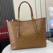 Uubags Gucci Emblem large tote bag brown GG monogram coated fabric 37x31x16cm - 3
