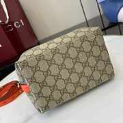 Uubags Gucci Emblem mini bucket orange and dark brown new GG monogram coated fabric bag 19x18x11cm - 3