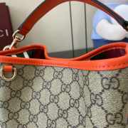 Uubags Gucci Emblem mini bucket orange and dark brown new GG monogram coated fabric bag 19x18x11cm - 2