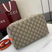 Uubags Gucci Emblem bucket orange and dark brown GG monogram coated fabric bag 25x25x15.5cm - 3