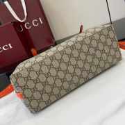 Uubags Gucci Emblem medium tote bag orange and dark brown GG monogram coated fabric 30x18x11cm - 3