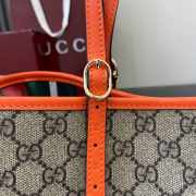 Uubags Gucci Emblem medium tote bag orange and dark brown GG monogram coated fabric 30x18x11cm - 2