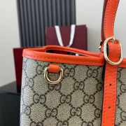 Uubags Gucci Emblem large tote bag orange and dark brown GG monogram coated fabric 38x25x15cm - 2