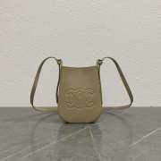 Uubags Celine Phone Pouch Heloise In Supple Calfskin Beige 15x19.5x3cm - 1