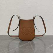 Uubags Celine Phone Pouch Heloise In Supple Calfskin Brown 15x19.5x3cm - 1