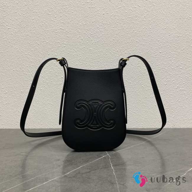 Uubags Celine Phone Pouch Heloise In Supple Calfskin Black 15x19.5x3cm - 1