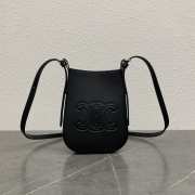 Uubags Celine Phone Pouch Heloise In Supple Calfskin Black 15x19.5x3cm - 6
