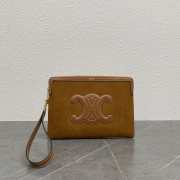 Uubags Celine small pouch with strap in nubuck calfskin cameo 25x17.5x1cm - 1