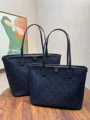 Uubags Tory Burch T Monogram Small Zip Tote Bag In Navy Blue 23.5x35.5x12.8cm - 6