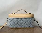 Uubags Tory Burch T Monogram Denim Vanity Case Powder Blue 18.5x9.7x9.3cm - 6