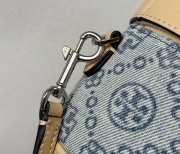 Uubags Tory Burch T Monogram Denim Vanity Case Powder Blue 18.5x9.7x9.3cm - 3