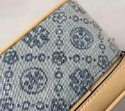 Uubags Tory Burch T Monogram Denim Vanity Case Powder Blue 18.5x9.7x9.3cm - 2