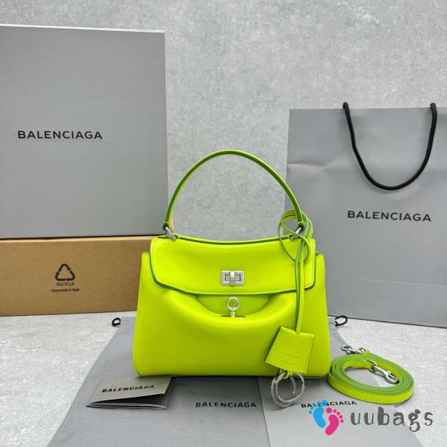 Uubags Balenciaga Rodeo Handbag Mini in granny green smooth calfskin, aged-silver hardware 23x10x18cm - 1