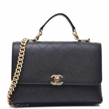 Uubags Chanel Shoulder Bag With Top Handle Caviar Leather In Black 25x26x7cm