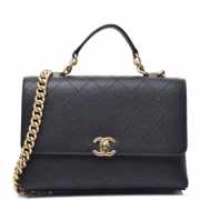 Uubags Chanel Shoulder Bag With Top Handle Caviar Leather In Black 25x26x7cm - 2
