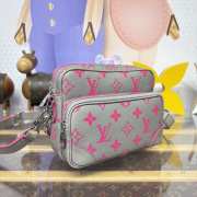 Uubags Louis Vuitton M15024 Nylon Bag Gray/Pink Monogram Glow Canvas 25x17.5x11cm - 3