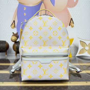 Uubags Louis Vuitton M14673 Discovery Backpack Gray/Yellow Monogram Glow Canvas 29x38x20cm