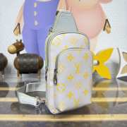 Uubags Louis Vuitton M15078 Avenue Crossbody Bag Gray/Yellow Monogram Glow Canvas 16x33x5.7cm - 6