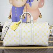 Uubags Louis Vuitton M14834 Keepall Bandoulière Bag 50 Gray/Yellow Monogram Glow Canvas 50x23x29cm - 1
