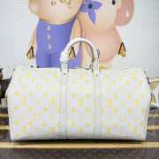 Uubags Louis Vuitton M14834 Keepall Bandoulière Bag 50 Gray/Yellow Monogram Glow Canvas 50x23x29cm - 6