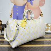Uubags Louis Vuitton M14834 Keepall Bandoulière Bag 50 Gray/Yellow Monogram Glow Canvas 50x23x29cm - 4