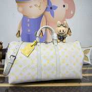 Uubags Louis Vuitton M14834 Keepall Bandoulière Bag 50 Gray/Yellow Monogram Glow Canvas 50x23x29cm - 3