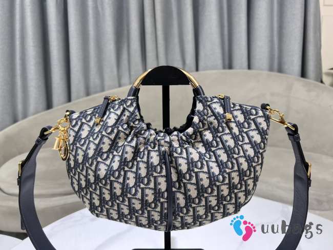 Uubags Dior Dumpling Bag Beige and Black Oblique Jacquard 36x27cm - 1