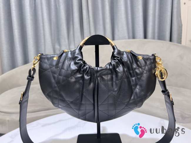 Uubags Dior Dumpling Bag Black Macrocannage Calfskin 36x27cm - 1