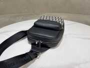 Uubags Rider 2.0 Sling Bag Beige and Black Dior Oblique Jacquard with Black Grained Calfskin 17x26x8cm - 5