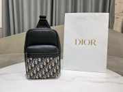 Uubags Rider 2.0 Sling Bag Beige and Black Dior Oblique Jacquard with Black Grained Calfskin 17x26x8cm - 3